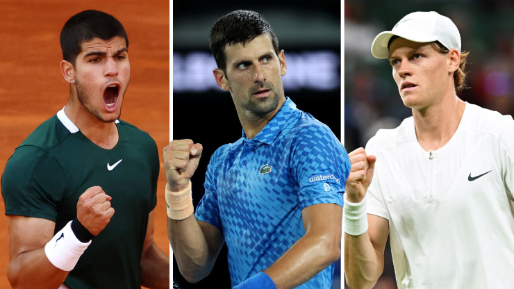 Djokovic (giữa) tự tin hướng tới các danh hiệu lớn còn lại mùa giải 2024