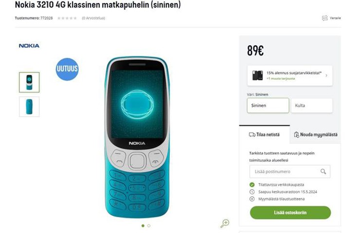 Thông tin giá bán tại Phần Lan.