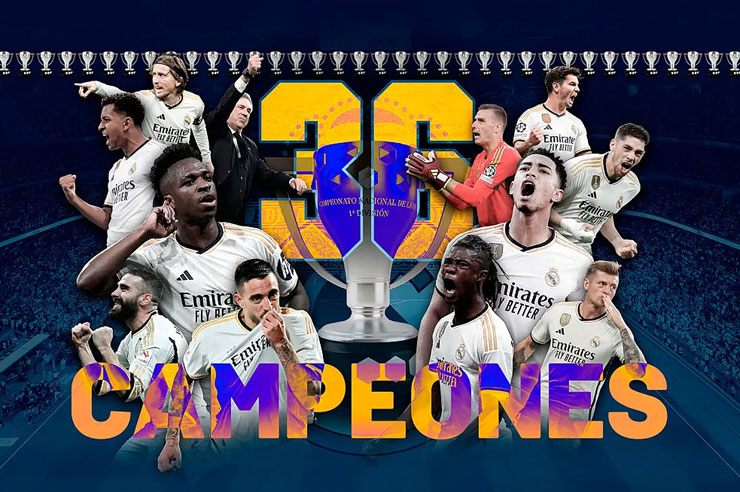 Real chính thức có lần thứ 36 vô địch La Liga