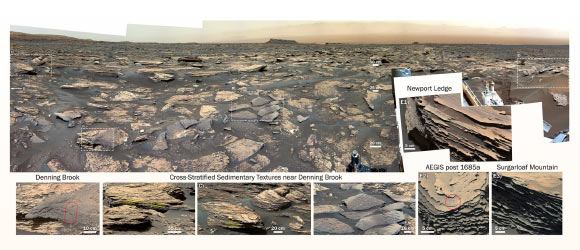 Đá trầm tích giàu mangan được phát hiện ở một đáy hồ trên Sao Hỏa - Ảnh: NASA