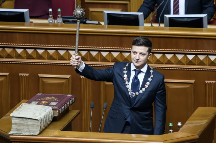 Ông Zelensky ở thời điểm tuyên thệ nhậm chức vào năm 2019.