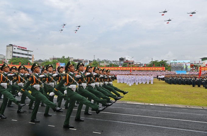 Khối sĩ quan biên phòng. Ảnh:&nbsp;Giang Huy