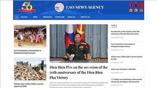 Hãng thông tấn Lào đăng bài viết về kỷ niệm 70 năm Chiến thắng Điện Biên Phủ. 