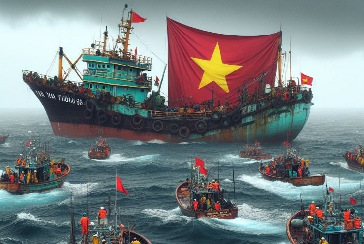 Hơn 300 người ra biển tìm kiếm 10 ngư dân Quảng Bình mất tích trên Vịnh Bắc Bộ