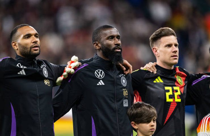 Jonathan Tah (trái), Rudiger (giữa) và Ter Stegen trong trận giao hữu gặp Hà Lan hồi tháng 3