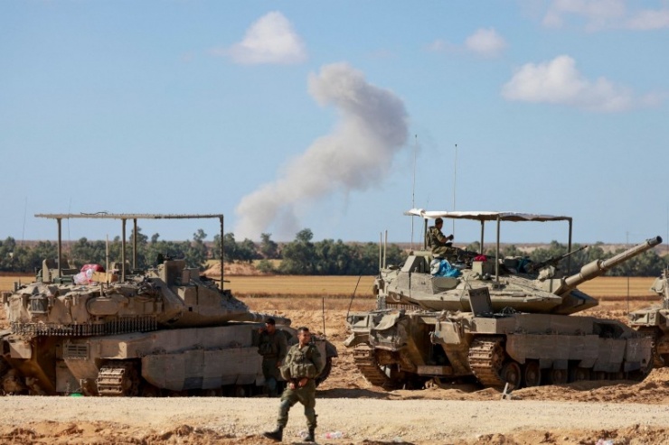 Xe tăng của Israel tham gia chiến dịch quân sự ở Dải Gaza. Ảnh: GettyImages