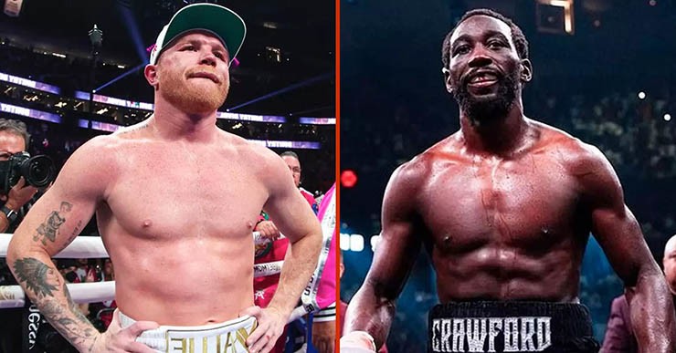 Canelo (trái) và Crawford sắp thượng đài