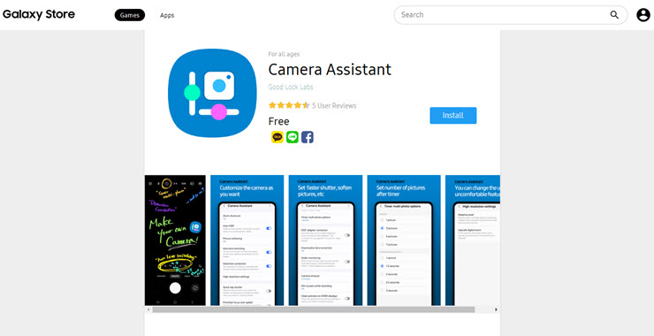 Ứng dụng Camera Assistant của Samsung.