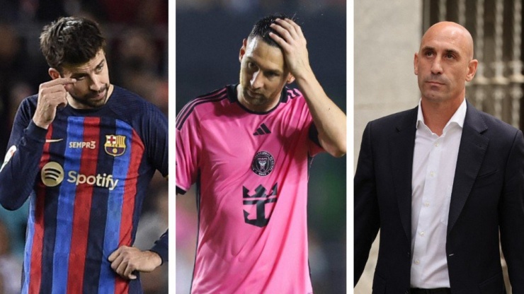 Pique, Messi và cựu chủ tịch RFEF Luis Rubiales đã bàn bạc về một vụ chuyển tiền từ UEFA nhằm bù đắp cho khoản tiền lương của cầu thủ Barca bị giảm mùa đại dịch. Ảnh: GETTY.
