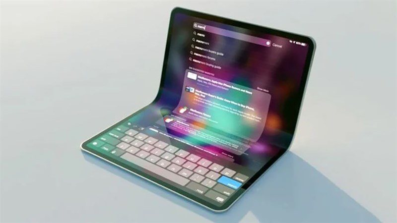 Concept photo of MacBook with folding screen.