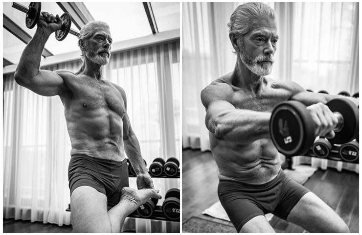 Stephen Lang (71 tuổi) là nam tài tử ây ấn tượng mạnh mẽ với cơ bắp săn chắc, cuồn cuộn hơn cả trai trẻ.
