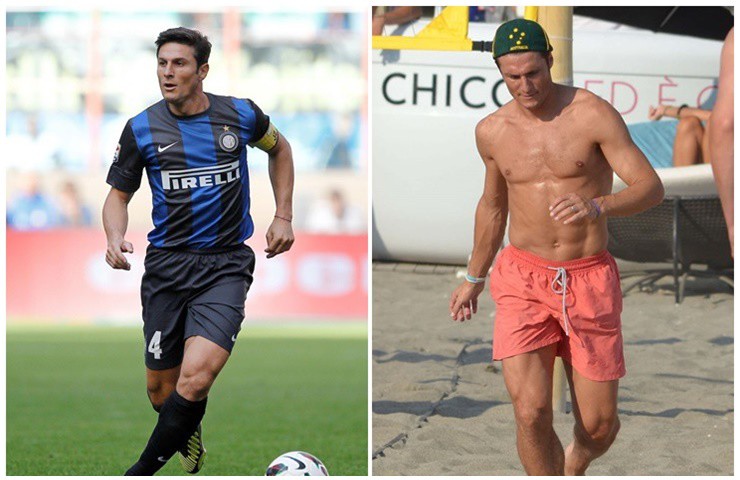 Huyền thoại Inter Milan Javier Zanetti (50 tuổi) vẫn có cơ bắp đầy cuốn hút.
