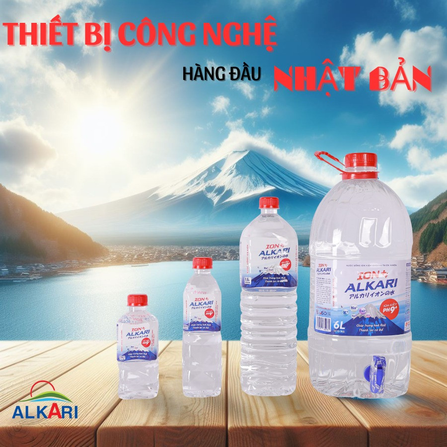 Nước uống ION Kiềm pH9+ ALKARI chất lượng đạt chuẩn Nhật Bản