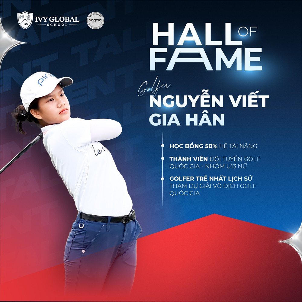 Golfer Nguyễn Viết Gia Hân giành học bổng 50% Hệ Tài Năng