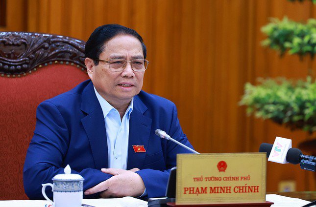 Thủ tướng Phạm Minh Chính chủ trì cuộc họp Thường trực Chính phủ. Ảnh: Nhật Bắc