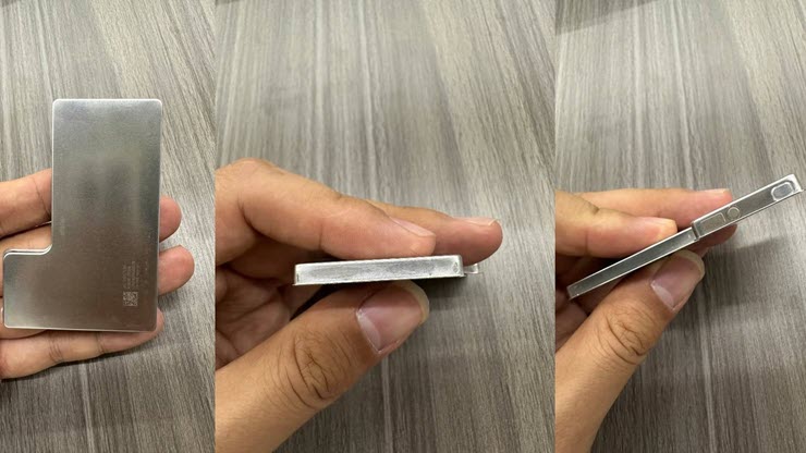 Hình ảnh rò rỉ về pin với vỏ kim loại mờ trên dòng iPhone 16.