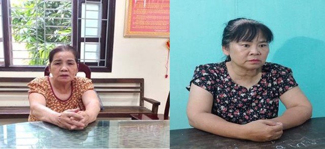 Nguyễn Thị Tần (trái) bà Phùng Thị Hà bị bắt vì ma túy. Ảnh: Công an Nam Định
