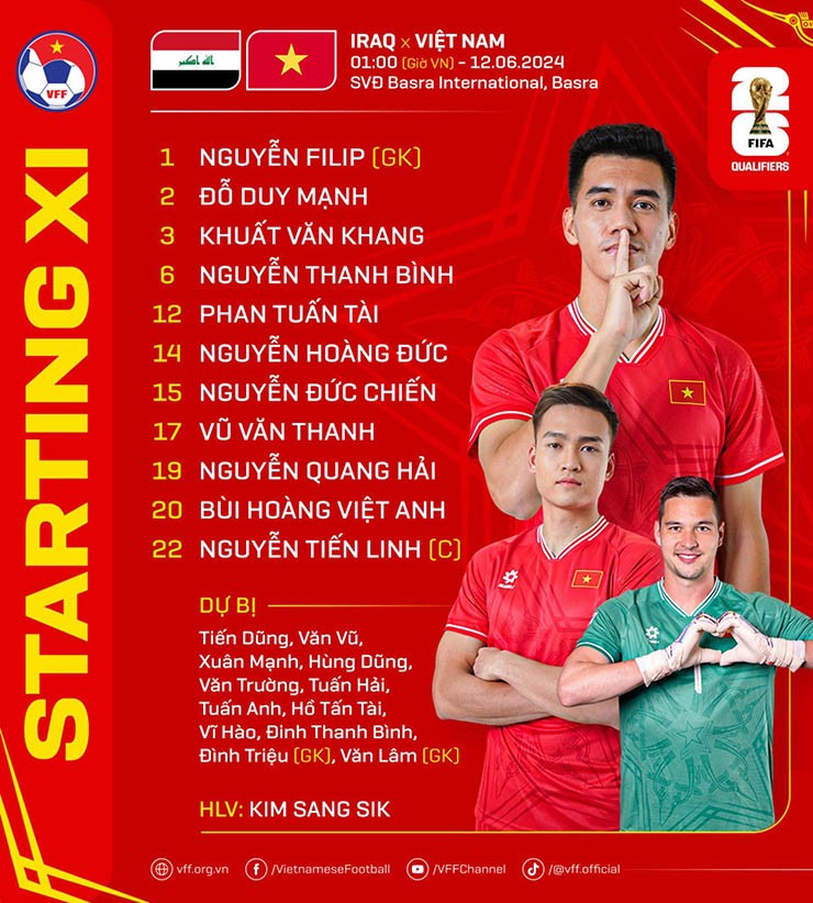 Trực tiếp bóng đá Iraq - Việt Nam: Tiếc nuối bàn thua thứ 3 (Vòng loại World Cup) (Hết giờ) - 18