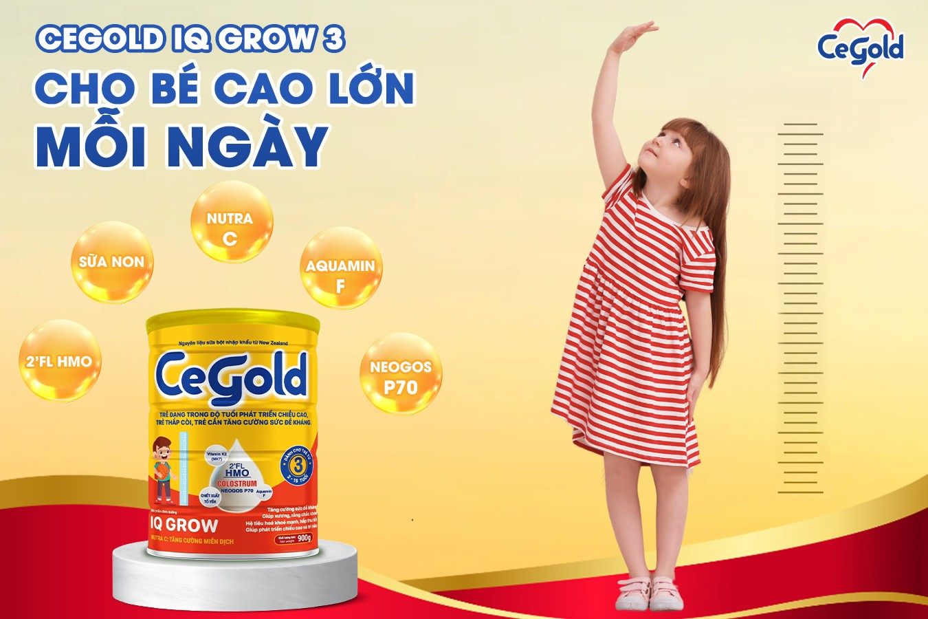 CeGold IQ Grow - Cho bé yêu cao lớn mỗi ngày