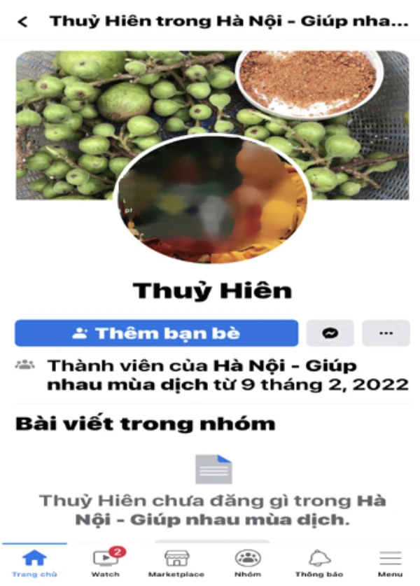 Facebook của Hiền từng tạo để thực hiện hành vi lừa đảo.