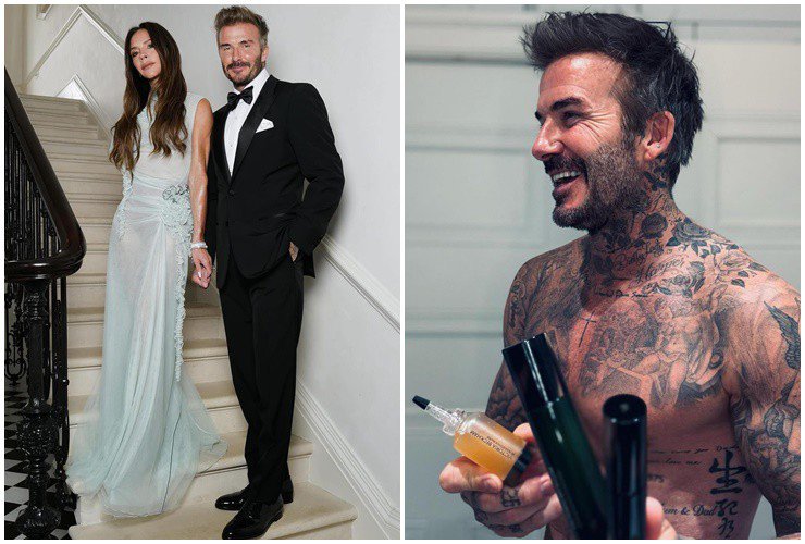 Beckham uses cosmetics under his wife's brand.