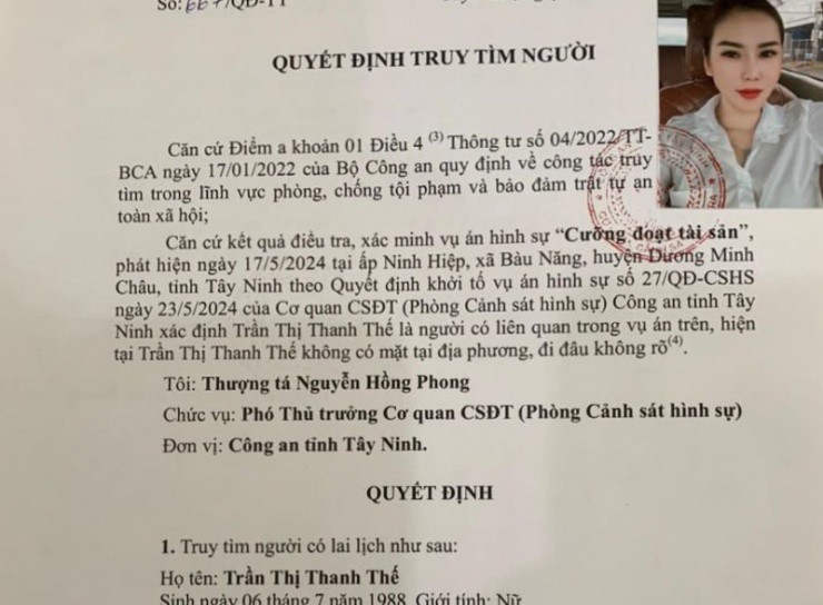 Quyết định truy tìm Thế.