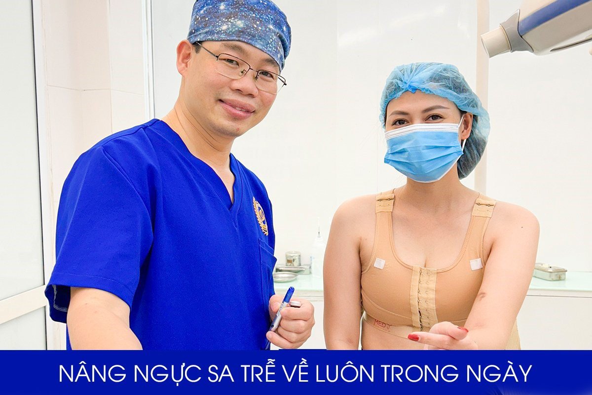 Kết quả nâng ngực sa trễ không nghỉ dưỡng 