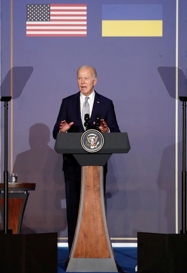 Tổng thống Mỹ Joe Biden phát biểu tại sự kiện. Ảnh: Reuters