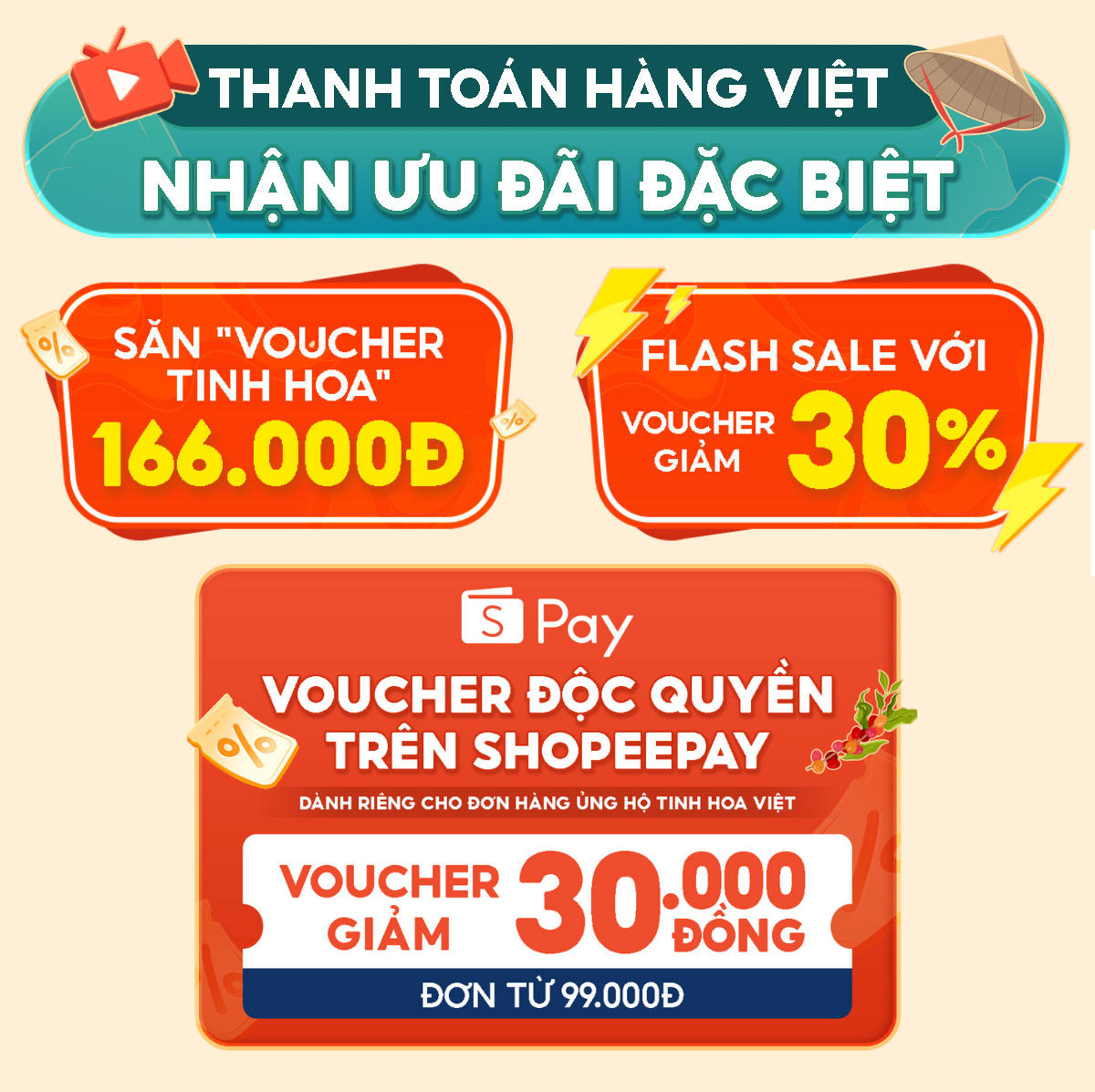 Tận hưởng chuỗi ưu đãi độc quyền và chốt đơn loạt sản phẩm Việt ngay trên Shopee Live!