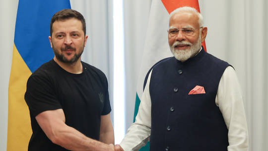 Ông Zelensky và ông Modi trong cuộc gặp ngày 14/6/2024. Ảnh: X/narendramodi