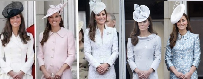 5 năm đầu làm dâu Hoàng gia Anh, Kate chủ yếu để tóc buông xõa tự nhiên khi dự Trooping the Color.