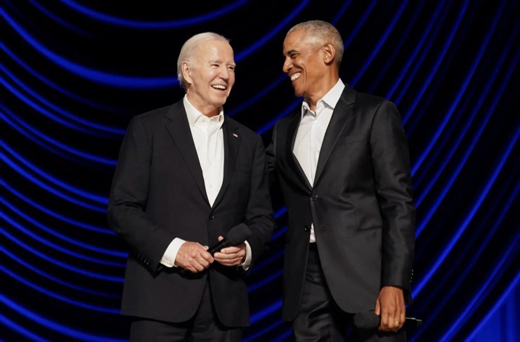 Tổng thống Mỹ Joe Biden và cựu Tổng thống Barack Obama xuất hiện trong sự kiện gây quỹ vào cuối tuần trước.
