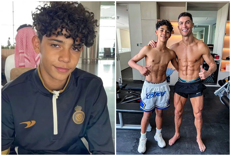 Cristiano Jr sở hữu body không thua kém gì cha mình.