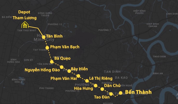 Hướng tuyến Metro số 2. Đồ họa: Thanh Huyền