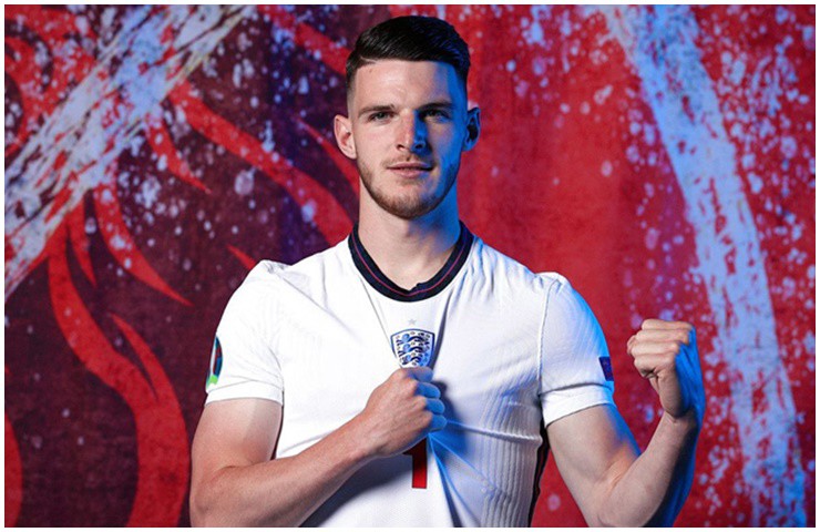 Declan Rice (25 tuổi), là một trong những cầu thủ có gương mặt điển trai hút hồn ở Euro 2024. 
