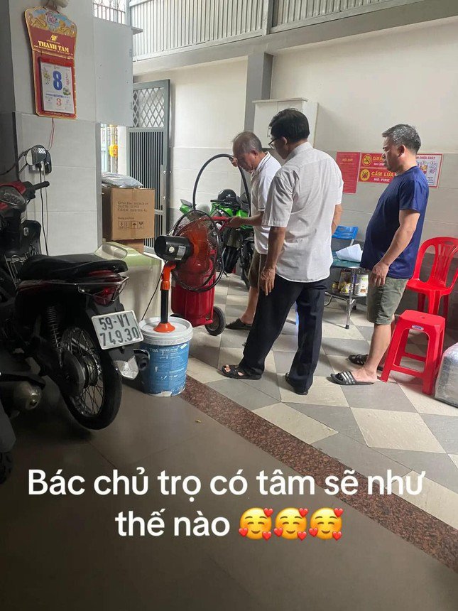 Chân dung bác chủ trọ có tâm được cư dân mạng khen ngợi. Nguồn: Huê Lương