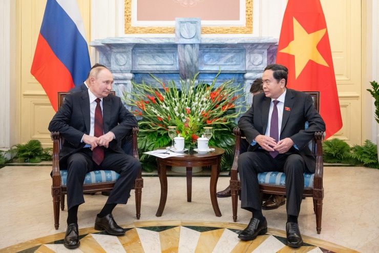 Chủ tịch Quốc hội Trần Thanh Mẫn hội kiến Tổng thống Nga Putin. (Ảnh: Phạm Thắng)