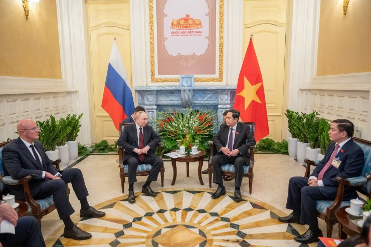 Chủ tịch Quốc hội Trần Thanh Mẫn hội kiến Tổng thống Nga Putin. (Ảnh: Phạm Thắng)