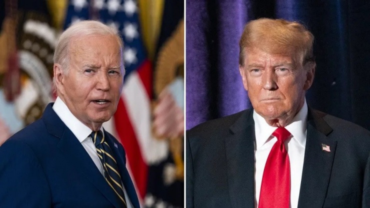 Tổng thống Mỹ Joe Biden và ứng viên đảng Cộng hòa Donald Trump. Ảnh: The Hill