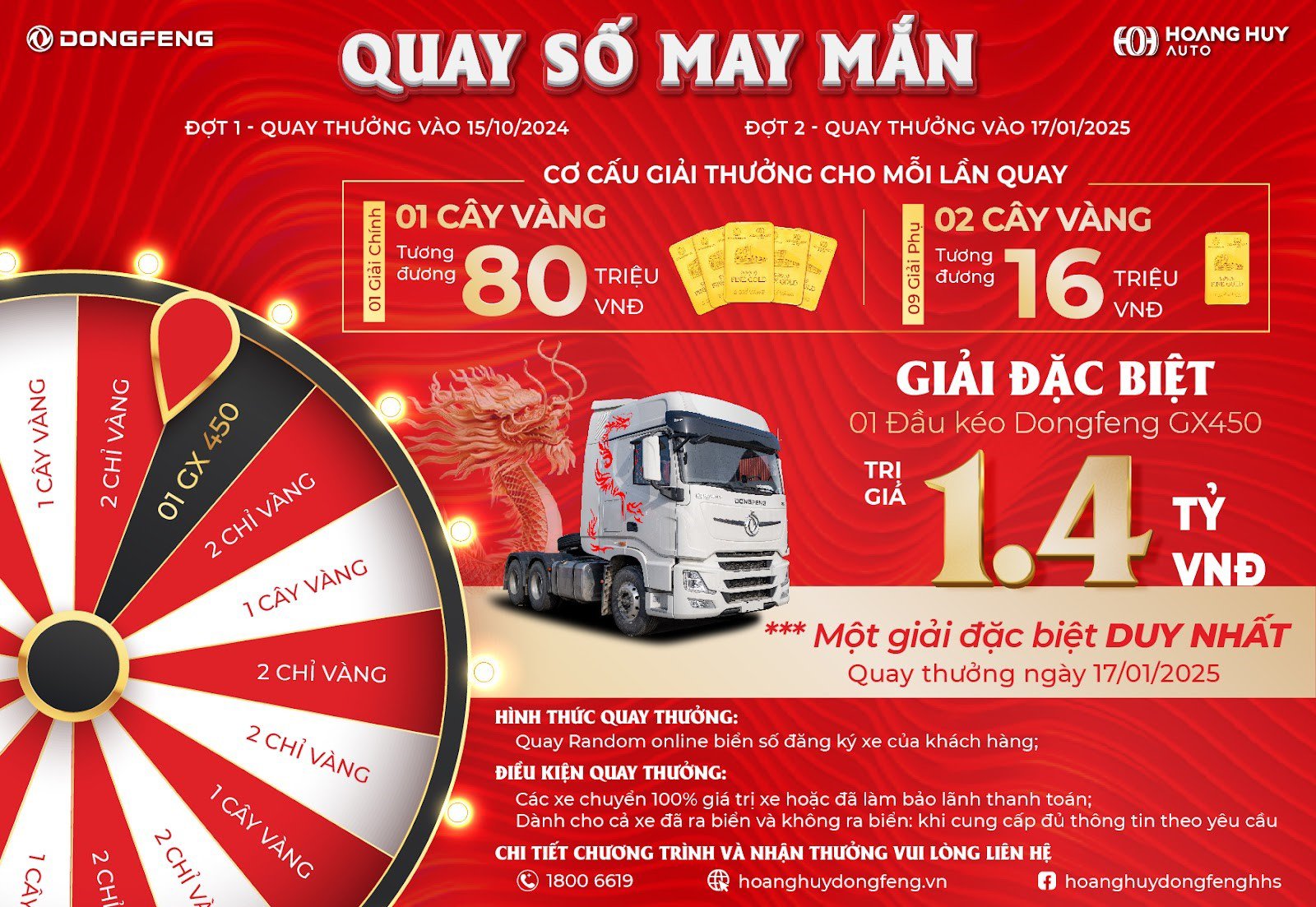 Hoang Huy Dongfeng triển khai chương trình khuyến mại “Mua xe tải ngay - Trúng quà liền tay”