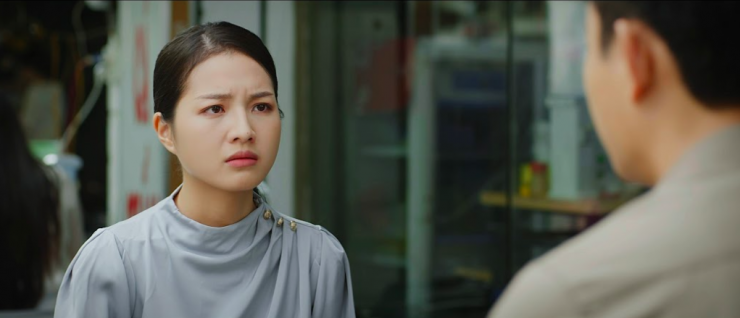 Bích Ngọc trong tạo hình vai Trang ở phim 
