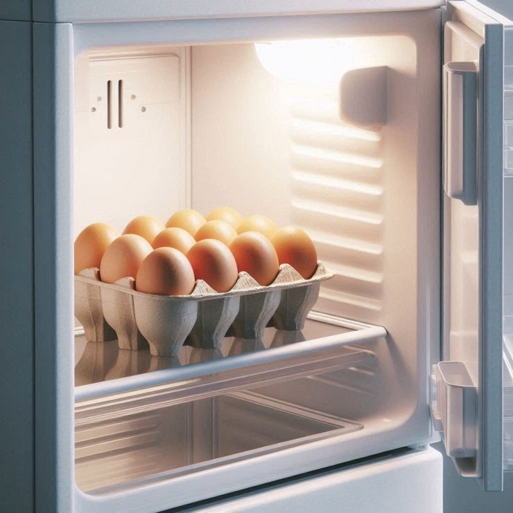 Trứng để trong tủ lạnh được 3-5 tuần. Ảnh minh họa: AI
