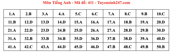 Đáp án 24 mã đề thi Tiếng Anh tốt nghiệp THPT 2024 - 8