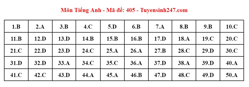 Đáp án 24 mã đề thi Tiếng Anh tốt nghiệp THPT 2024 - 4