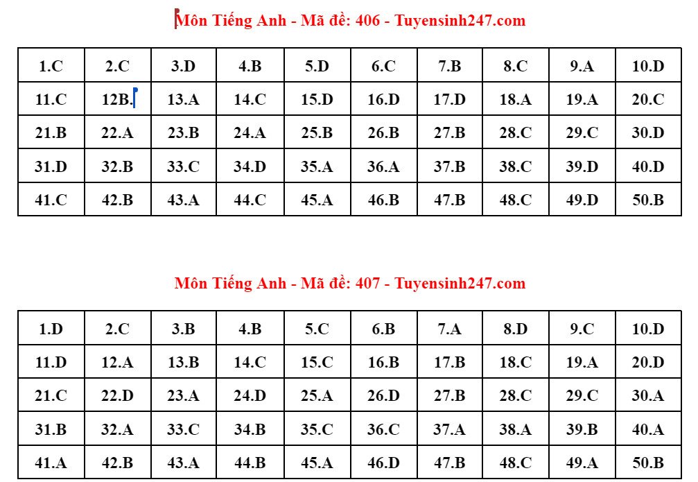 Đáp án 24 mã đề thi Tiếng Anh tốt nghiệp THPT 2024 - 5