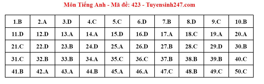 Đáp án 24 mã đề thi Tiếng Anh tốt nghiệp THPT 2024 - 16