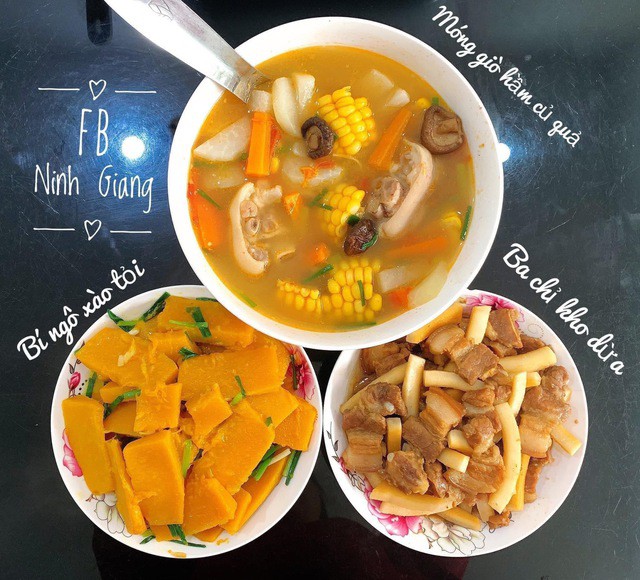 Mâm cơm gia đình chuẩn vị mẹ nấu.