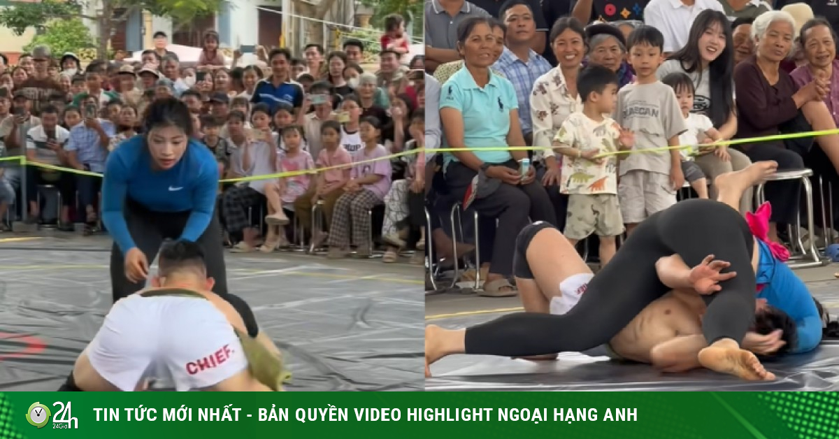 "Quỷ lùn" Hồng Sơn bị Anh Thơ đè ngửa ở sới vật, dù tung chiêu độc lạ