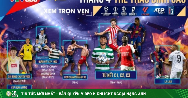 Tháng 4 rực lửa trên VTVcab: Champions League bùng nổ, thể thao đỉnh cao phủ sóng đa nền tảng