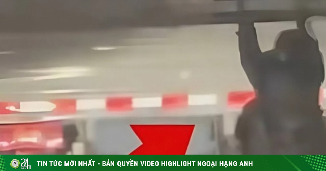 Nghi chồng ngoại tình, vợ bám thùng xe tải để 'bắt quả tang'